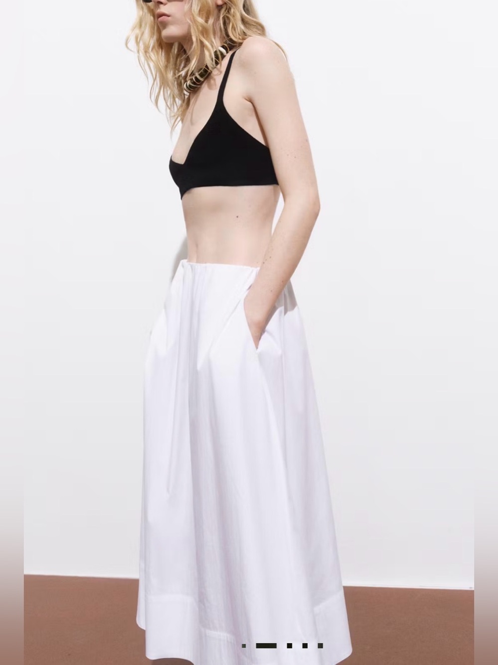 Mango Flared Cotton White Maxi Skirt - Picture 4 of 7